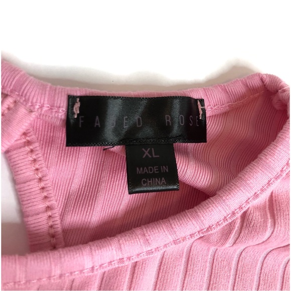 Rose Pink Short Sleeve Open Lace Up Back Top - Picture 2 of 5